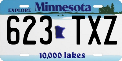 MN license plate 623TXZ