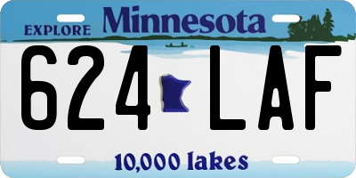 MN license plate 624LAF