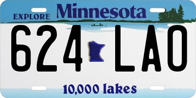 MN license plate 624LAO