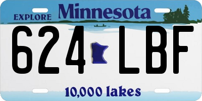 MN license plate 624LBF