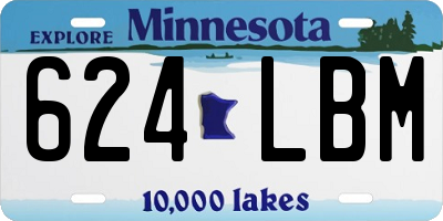 MN license plate 624LBM