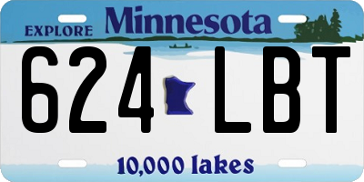 MN license plate 624LBT