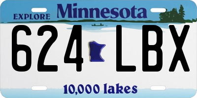 MN license plate 624LBX