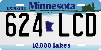 MN license plate 624LCD