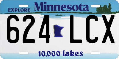 MN license plate 624LCX