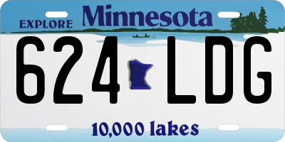 MN license plate 624LDG