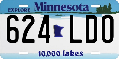 MN license plate 624LDO