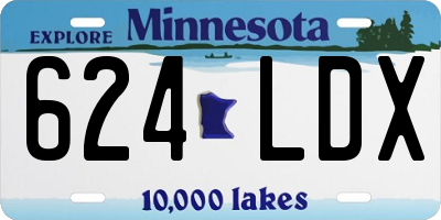 MN license plate 624LDX