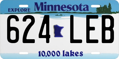 MN license plate 624LEB