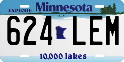 MN license plate 624LEM
