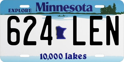 MN license plate 624LEN