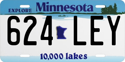 MN license plate 624LEY
