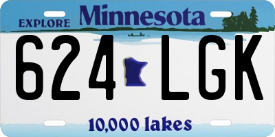 MN license plate 624LGK