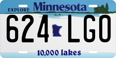MN license plate 624LGO