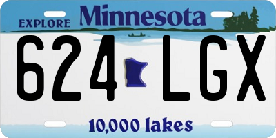 MN license plate 624LGX