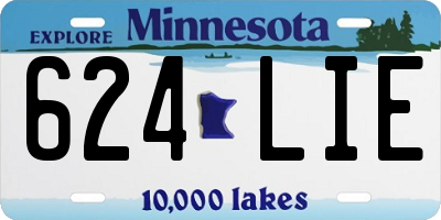 MN license plate 624LIE