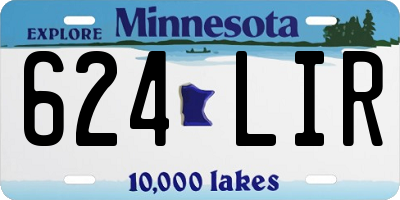 MN license plate 624LIR