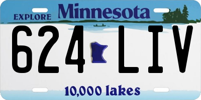 MN license plate 624LIV