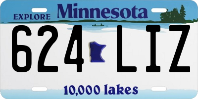 MN license plate 624LIZ
