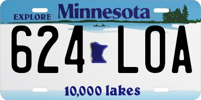 MN license plate 624LOA