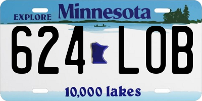 MN license plate 624LOB