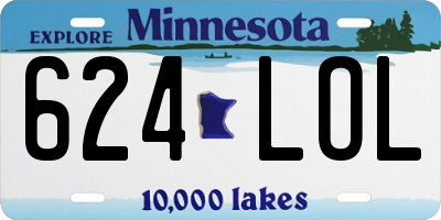 MN license plate 624LOL