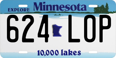 MN license plate 624LOP