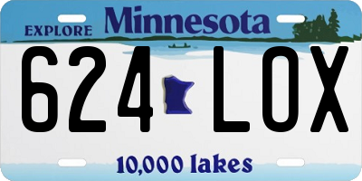 MN license plate 624LOX