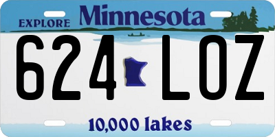 MN license plate 624LOZ