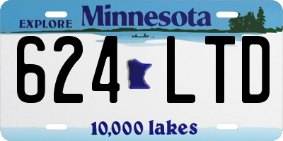 MN license plate 624LTD