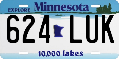 MN license plate 624LUK