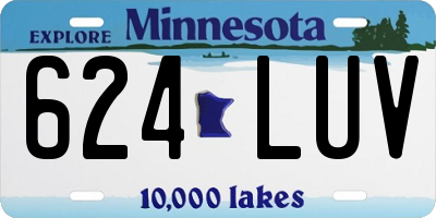MN license plate 624LUV
