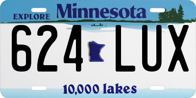 MN license plate 624LUX