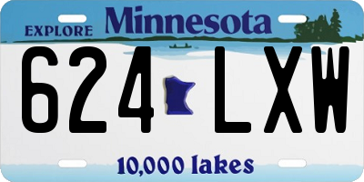 MN license plate 624LXW