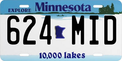 MN license plate 624MID
