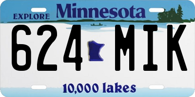 MN license plate 624MIK