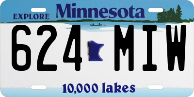 MN license plate 624MIW
