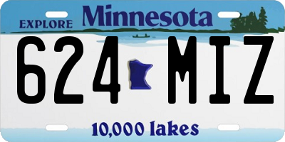MN license plate 624MIZ