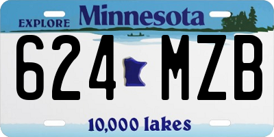 MN license plate 624MZB