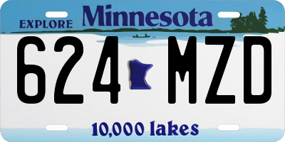 MN license plate 624MZD