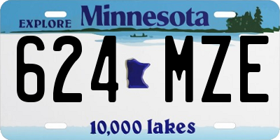 MN license plate 624MZE