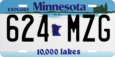 MN license plate 624MZG
