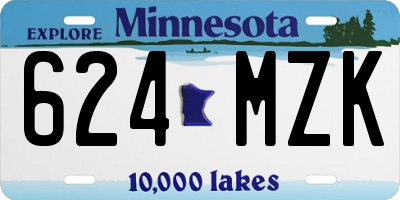 MN license plate 624MZK