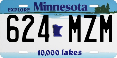 MN license plate 624MZM