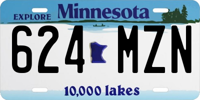 MN license plate 624MZN