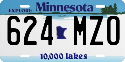 MN license plate 624MZO