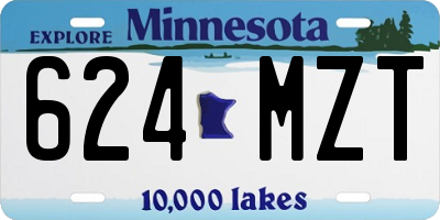 MN license plate 624MZT