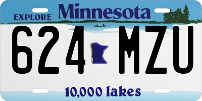 MN license plate 624MZU