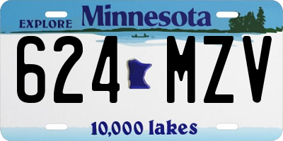 MN license plate 624MZV