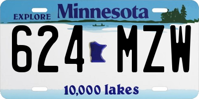 MN license plate 624MZW